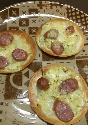 簡単☆餃子の皮ピザ-レシピのメイン写真