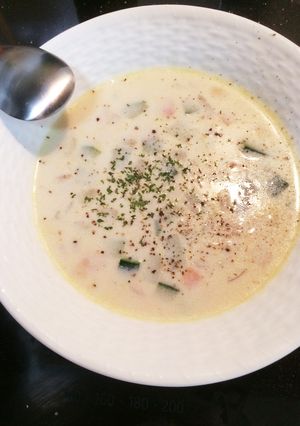 男の野菜たっぷりミルクスープ-レシピのメイン写真