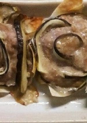 ナスのフラワーハンバーグ-レシピのメイン写真