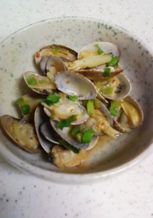 レンジでチン!のピリ辛あさり酒蒸し-レシピのメイン写真
