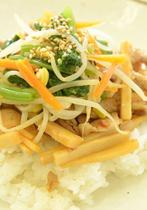 豚肉の味噌炒め/ビビンバ-レシピのメイン写真
