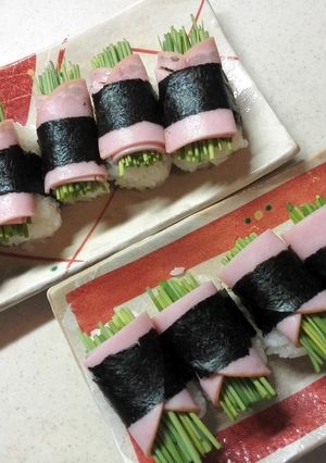 芽ねぎとハムの俵おにぎり-レシピのメイン写真