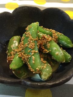 簡単♪スナップエンドウの胡麻マヨ和え-レシピのメイン写真