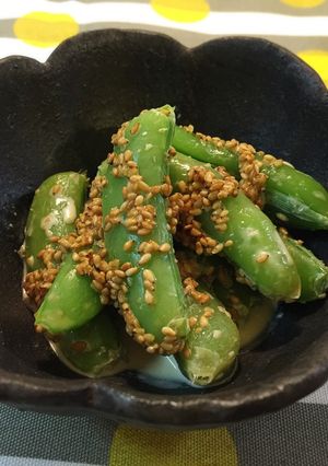 簡単♪スナップエンドウの胡麻マヨ和え-レシピのメイン写真