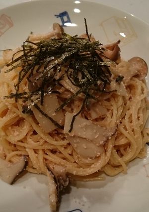 キノコたっぷりの和風たらこスパ！-レシピのメイン写真
