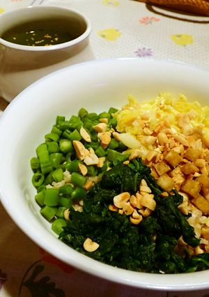 客家風お茶ぶっかけご飯(擂茶飯)-レシピのメイン写真