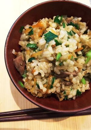 オイスターが決め手の豚肉と牛蒡の混ぜご飯-レシピのメイン写真