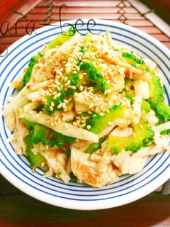ネバうまっ♡ゴーヤと長芋と鶏の麺つゆ和え-レシピのメイン写真