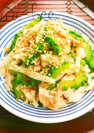 ネバうまっ♡ゴーヤと長芋と鶏の麺つゆ和え-レシピのメイン写真