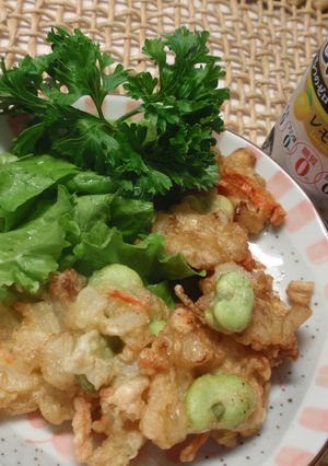 貝柱とそら豆のかき揚げ-レシピのメイン写真