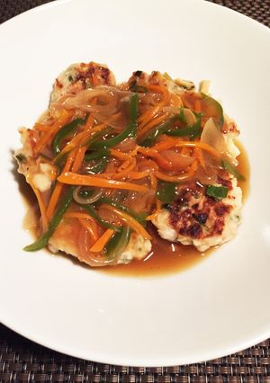 餃子の餡リメイク☆肉団子の野菜あんかけ-レシピのメイン写真