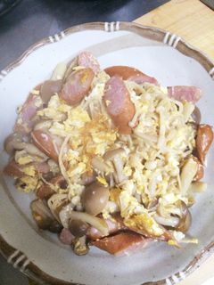 しめじとえのき茸の卵とじ炒め-レシピのメイン写真