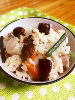 山菜と鶏の炊き込みご飯おこわ風-レシピのメイン写真