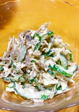 サラダチキンで牛蒡きゅうりの棒棒鶏風❤-レシピのメイン写真