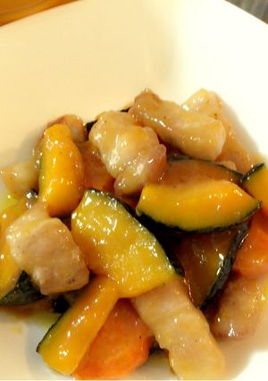 豚バラとかぼちゃの甘酢餡-レシピのメイン写真