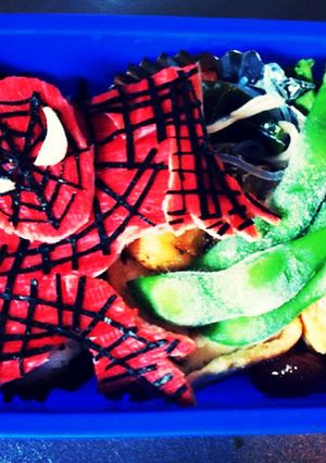 ♡スパイダーマン♡ キャラ弁-レシピのメイン写真
