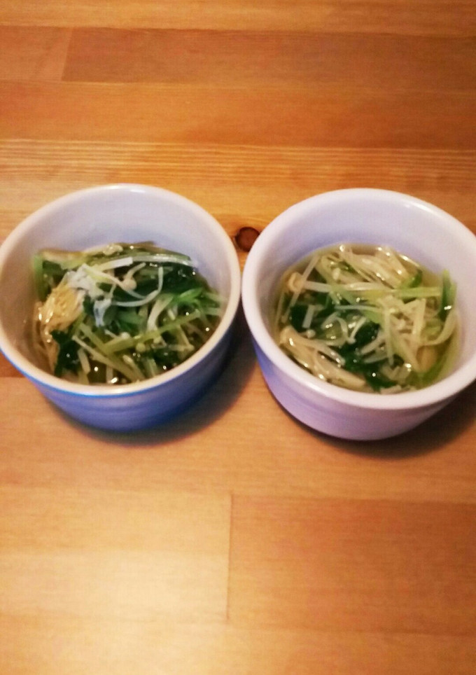白だしのみ！水菜とえのきの煮びたし-レシピのメイン写真