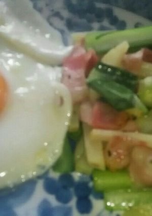 小松菜とジャガイモのソテー 目玉焼き添え-レシピのメイン写真