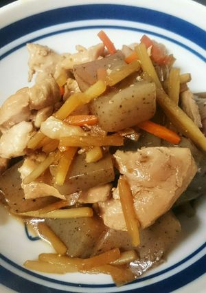 簡単♪鶏肉とこんにゃくの甘辛炒め-レシピのメイン写真