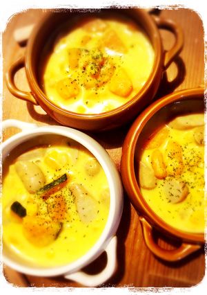 甘〜い♡カボチャコーンクリームスープ-レシピのメイン写真