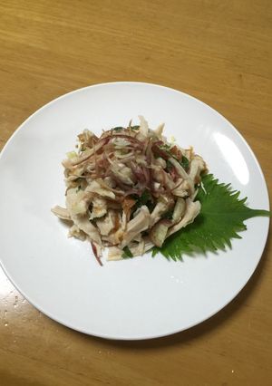 梅しそミョウガのチキンサラダ-レシピのメイン写真