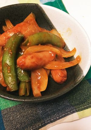 簡単スナップえんどう入りケチャップ炒め-レシピのメイン写真