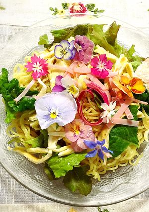 エディブルフラワー＊ランチ＊冷やし中華-レシピのメイン写真