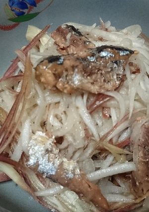 さんま蒲焼缶で混ぜるだけ☆茗荷のサラダ-レシピのメイン写真