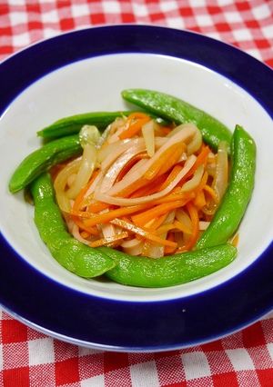 レンジで簡単！スナップえんどう中華和え-レシピのメイン写真