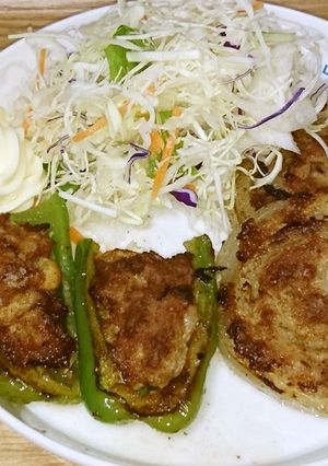☆男飯☆００９　チーズ大葉ピーマン肉詰め-レシピのメイン写真