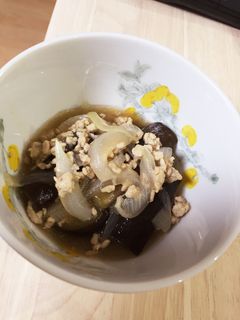 新玉ねぎとナスのそぼろあんかけ-レシピのメイン写真