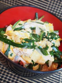 息子宛⑬「簡単きつねニラ玉子丼」-レシピのメイン写真