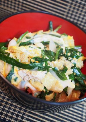 息子宛⑬「簡単きつねニラ玉子丼」-レシピのメイン写真