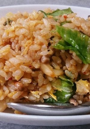 納豆キムチチャーハン(レタス入り)-レシピのメイン写真