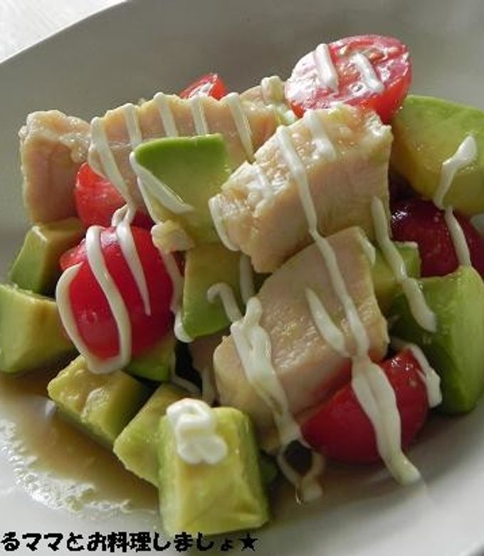 簡単☆サラダチキンのわさび醤油サラダ by 140㎝わんたるママ