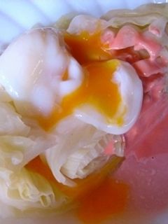 温キャベツの温泉卵のせ-レシピのメイン写真