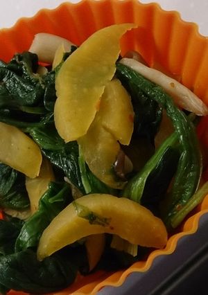 ほうれん草と沢庵の炒め物-レシピのメイン写真