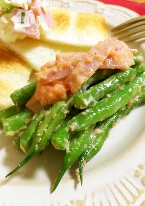 簡単！インゲン豆のたらこマヨ炒め-レシピのメイン写真