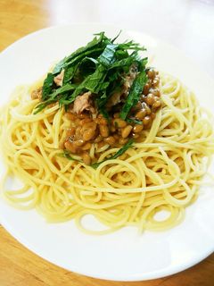 家にある食材で!絶品納豆ツナパスタ-レシピのメイン写真