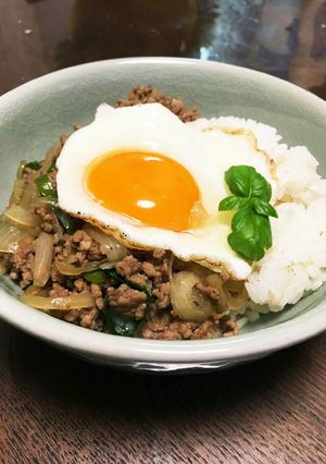 合挽き肉で節約本格ガパオライス☆-レシピのメイン写真