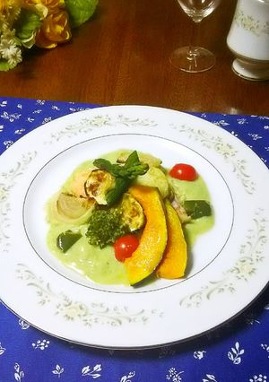 鮭と野菜のオーブン焼き、アボカドソース-レシピのメイン写真