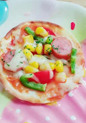 簡単☆餃子の皮簡単のせるだけピザ☆夏休み-レシピのメイン写真