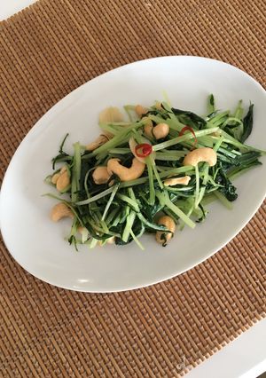 やみつき！水菜のカシューナッツ炒め-レシピのメイン写真