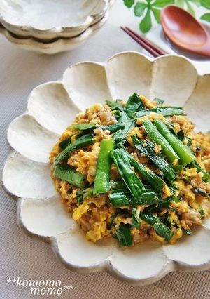 甘辛味でご飯がすすむ♫挽き肉入りニラ玉-レシピのメイン写真