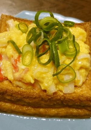 カリカリ厚揚げのカニ玉餡かけ-レシピのメイン写真