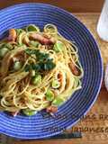 そら豆とベーコンの和風クリームパスタ