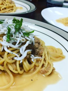 ツナと大根おろしとしらすのパスタ大葉添え-レシピのメイン写真