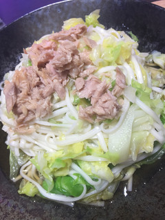 簡単!ツナとキャベツの冷やしうどん-レシピのメイン写真