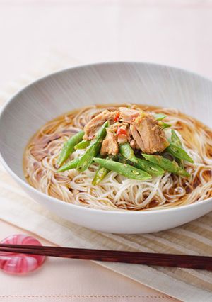 シーチキンとさやいんげんのピリ辛そうめん-レシピのメイン写真