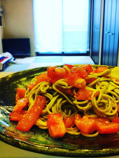 ランチや〆に~簡単洋風トマト蕎麦-レシピのメイン写真